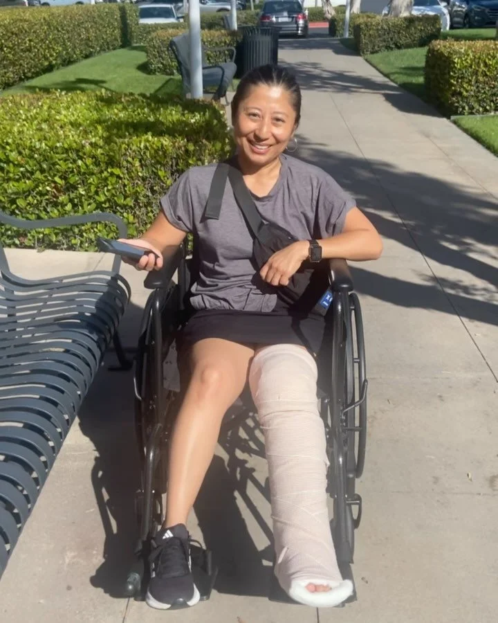 Last month a freak accident landed me in the hospital when I jumped over something and landed badly. I heard the crack and knew something was broken. Thankfully, nothing was sticking out. The medical professionals initially thought it was a minor inj