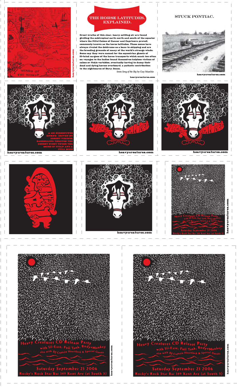 2006: Heavy Creatures; Art Cards; Screenprinted by Kayrock
