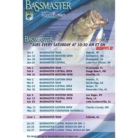 2001: ESPN Classic | New York, NY Table tent advertising Bassmasters