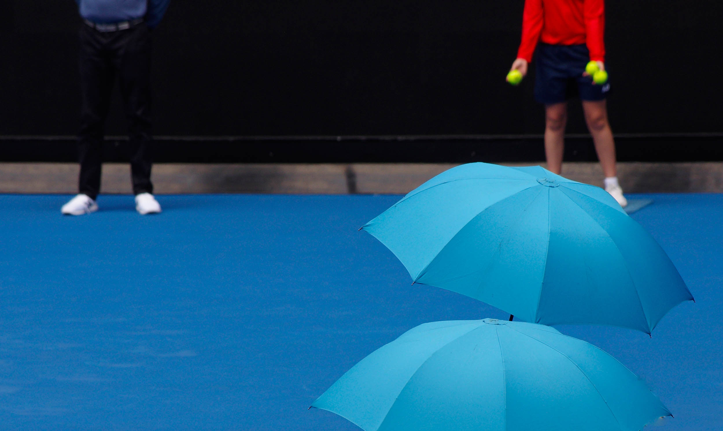 Blue Umbrellas: Australian Open tennis, Melbourne January 2019