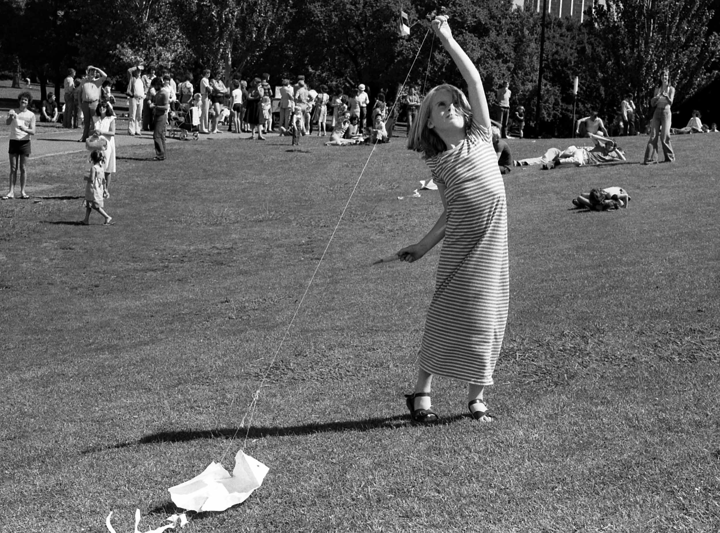   Kite girl: Alexandra Gardens, Melbourne, Feb 1977.  
