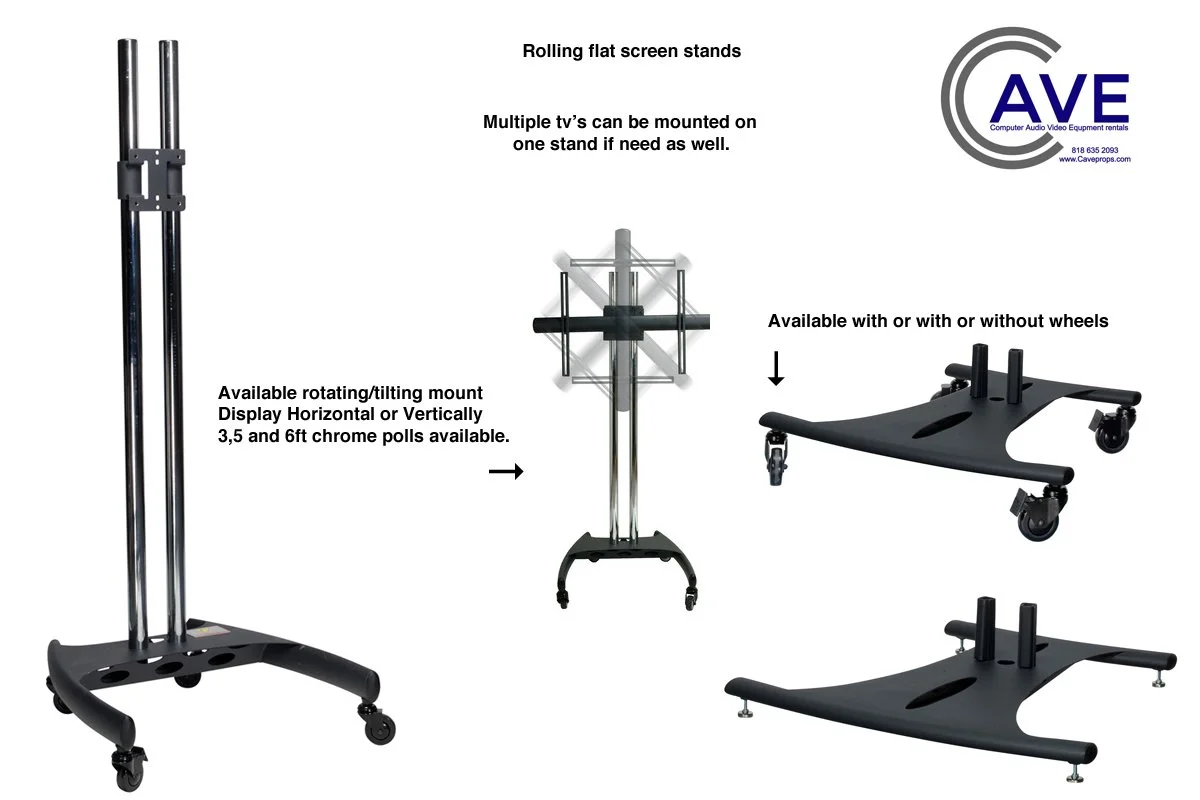  Rolling stand for tv's, monitors and muli monitor set ups.  