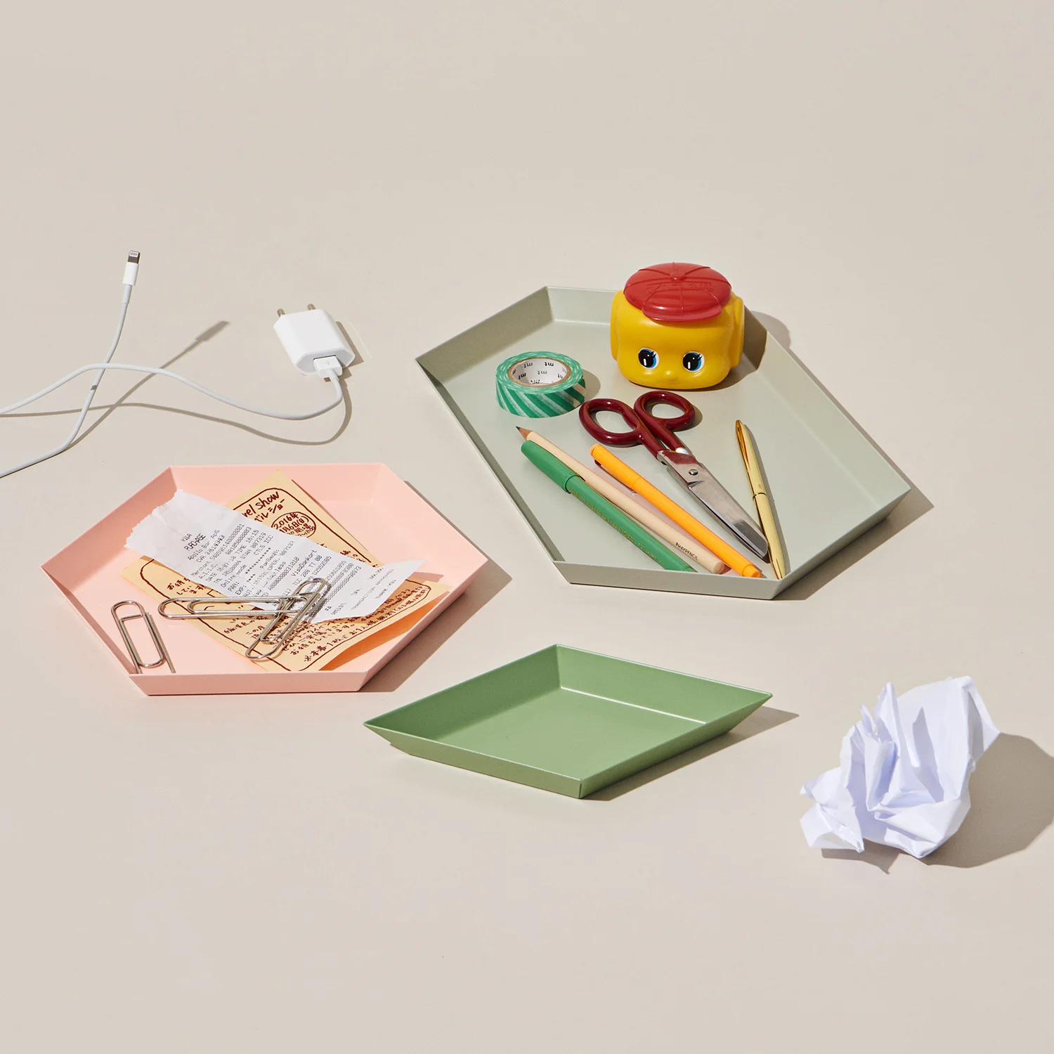 Kaleido M grey_XS olive_S peach_Grip scissor_Haypencil.jpg