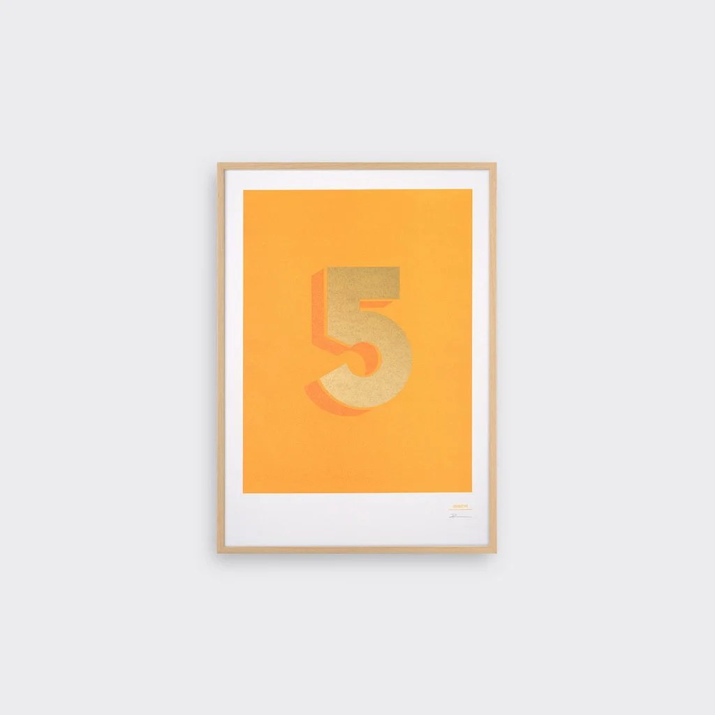 5 Metallic Letterpress Print