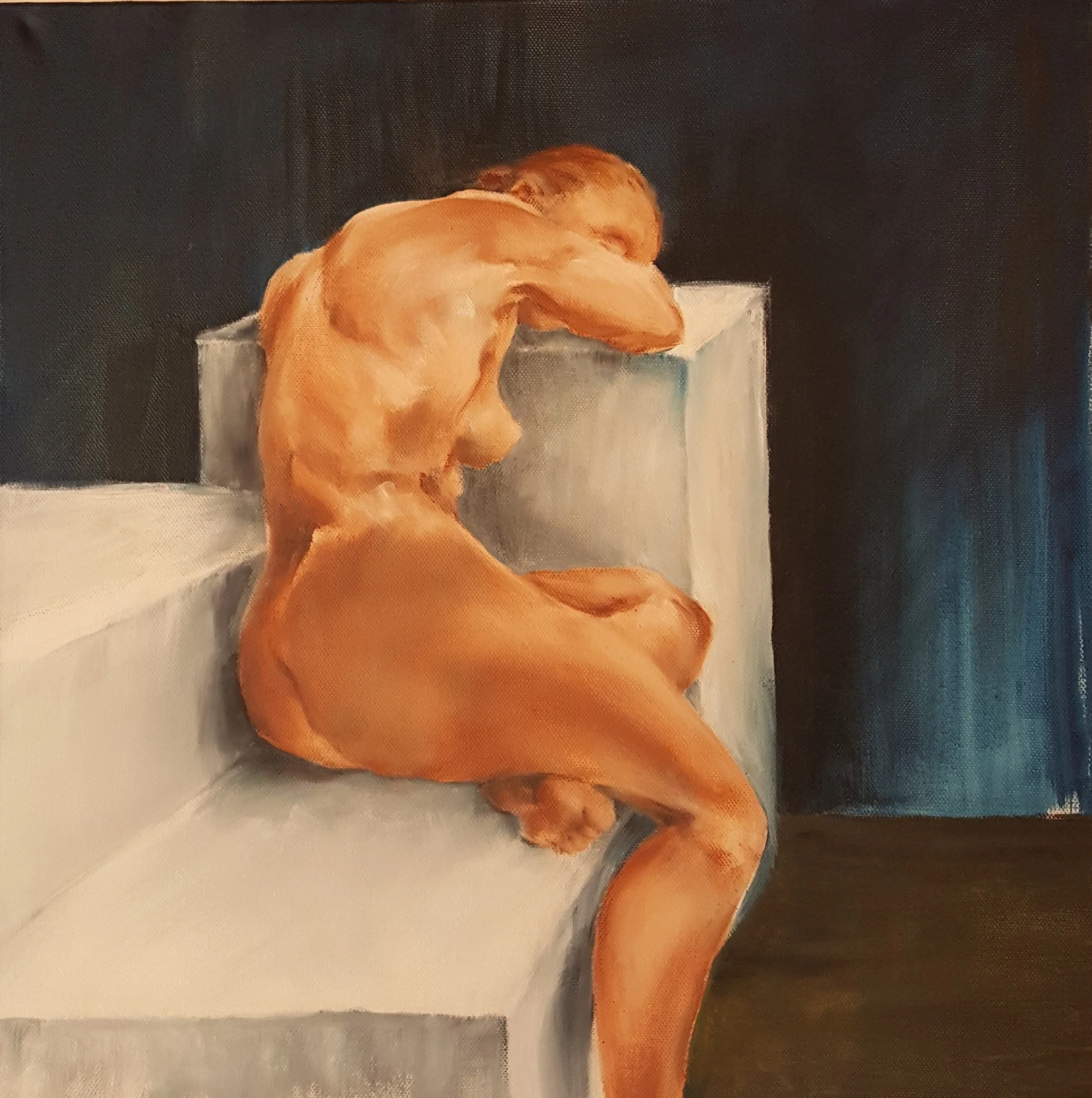 Figurative study 3 (Lucy) Oil on canvas. 450 x 450mm.