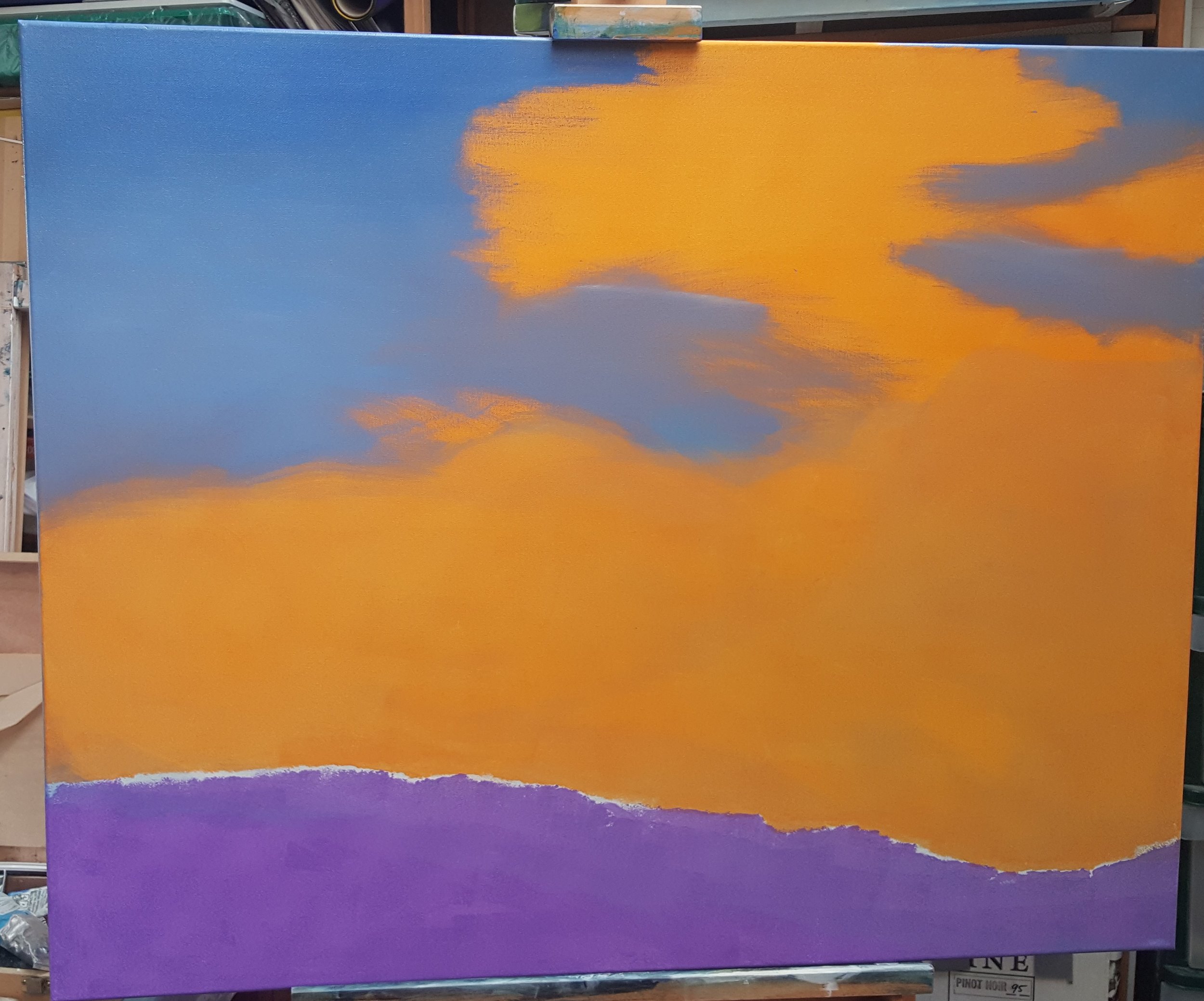Under painting and starting the sky