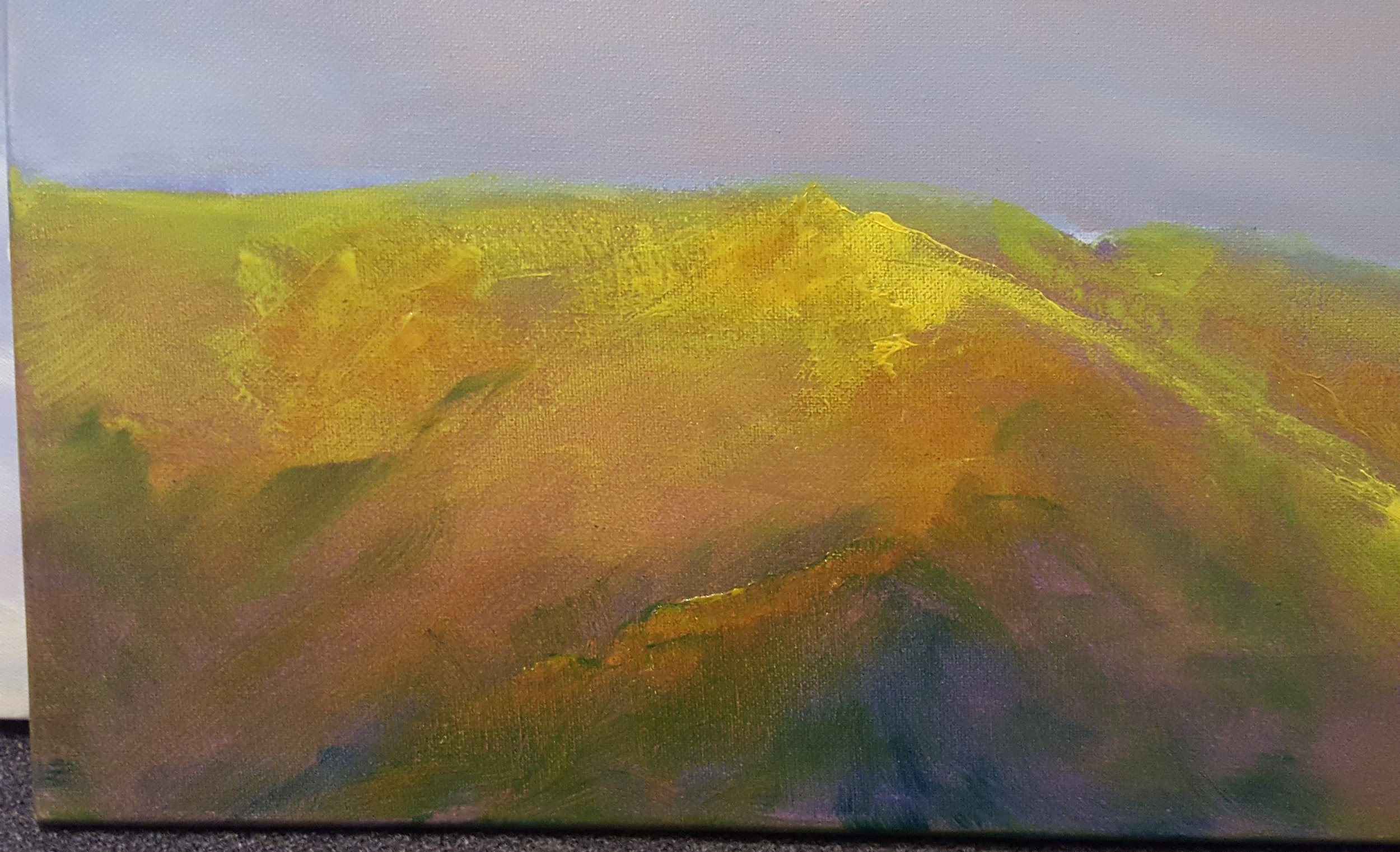 Detail to show addition of further yellow for gorse