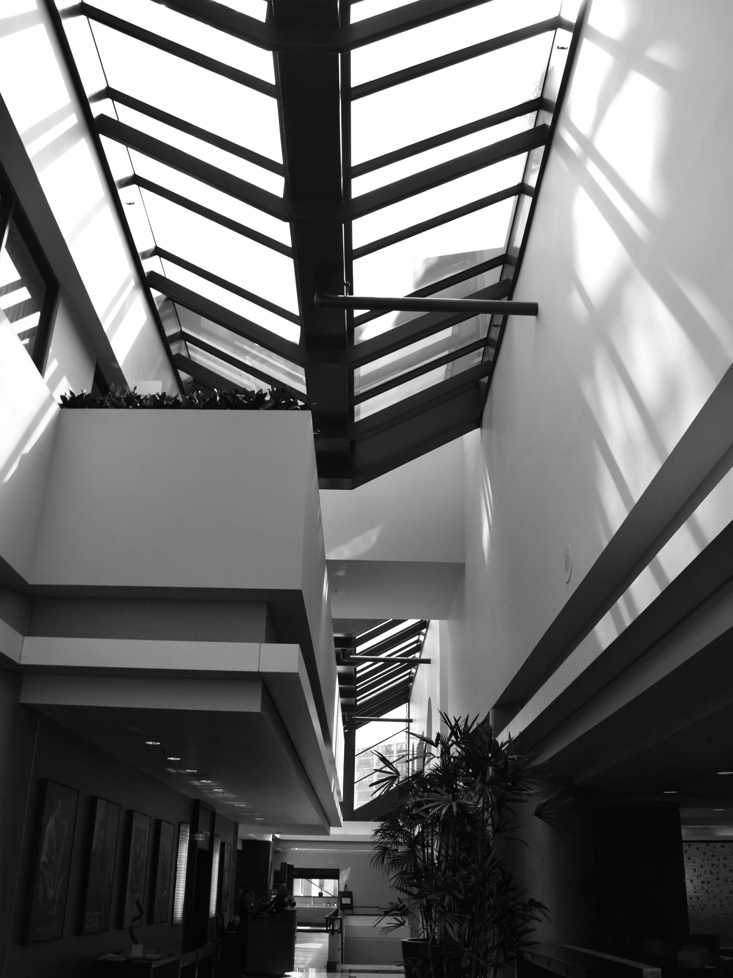 Skylight on mezzanine level. Marriott City Center (Oakland, CA)
