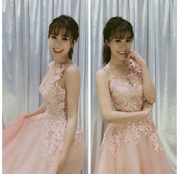 Moon in her custom-made lace tulle gown attending the TVB Birthday Show event
