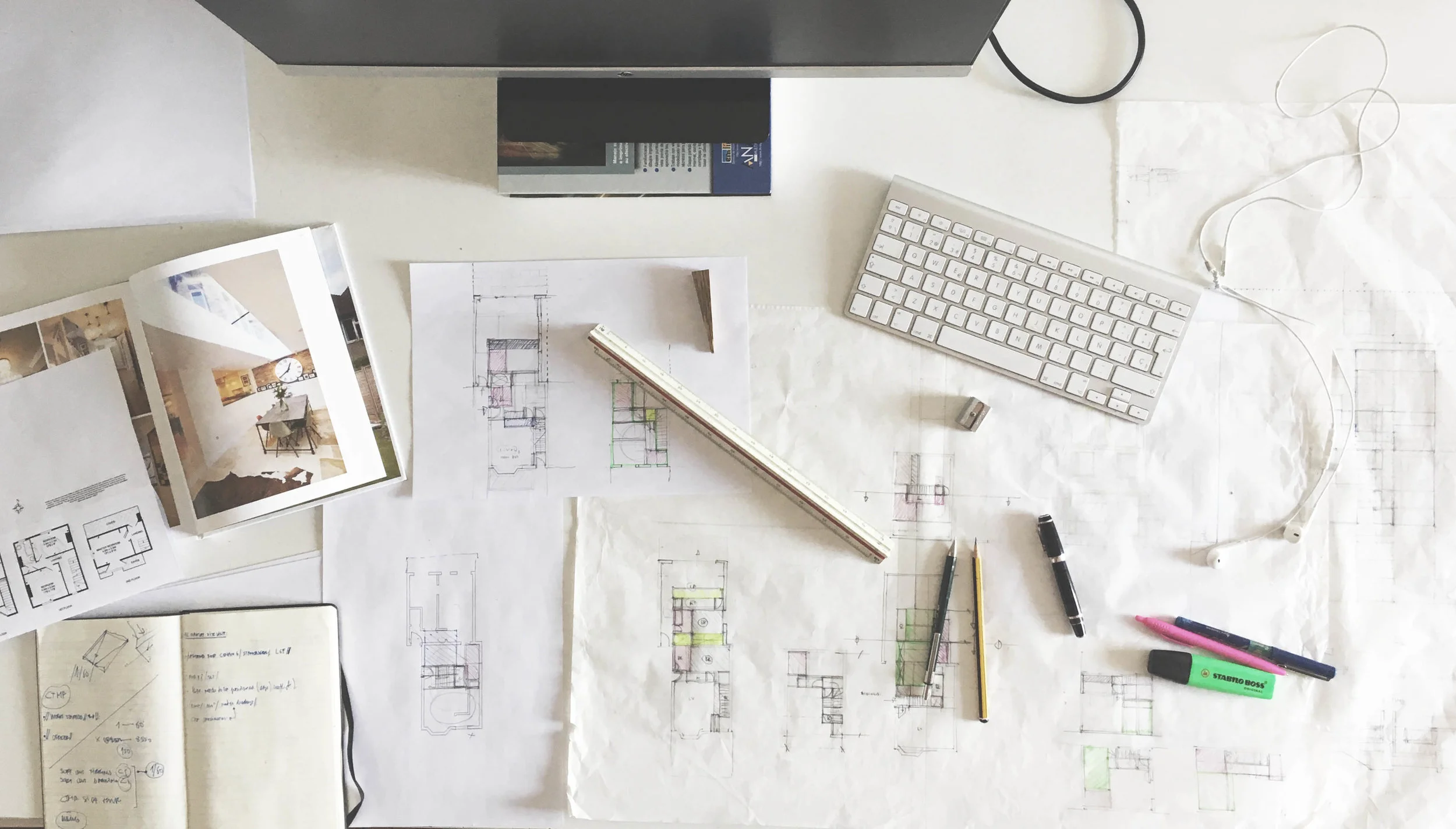 Kick-start sketch drawings for a new project in Reading