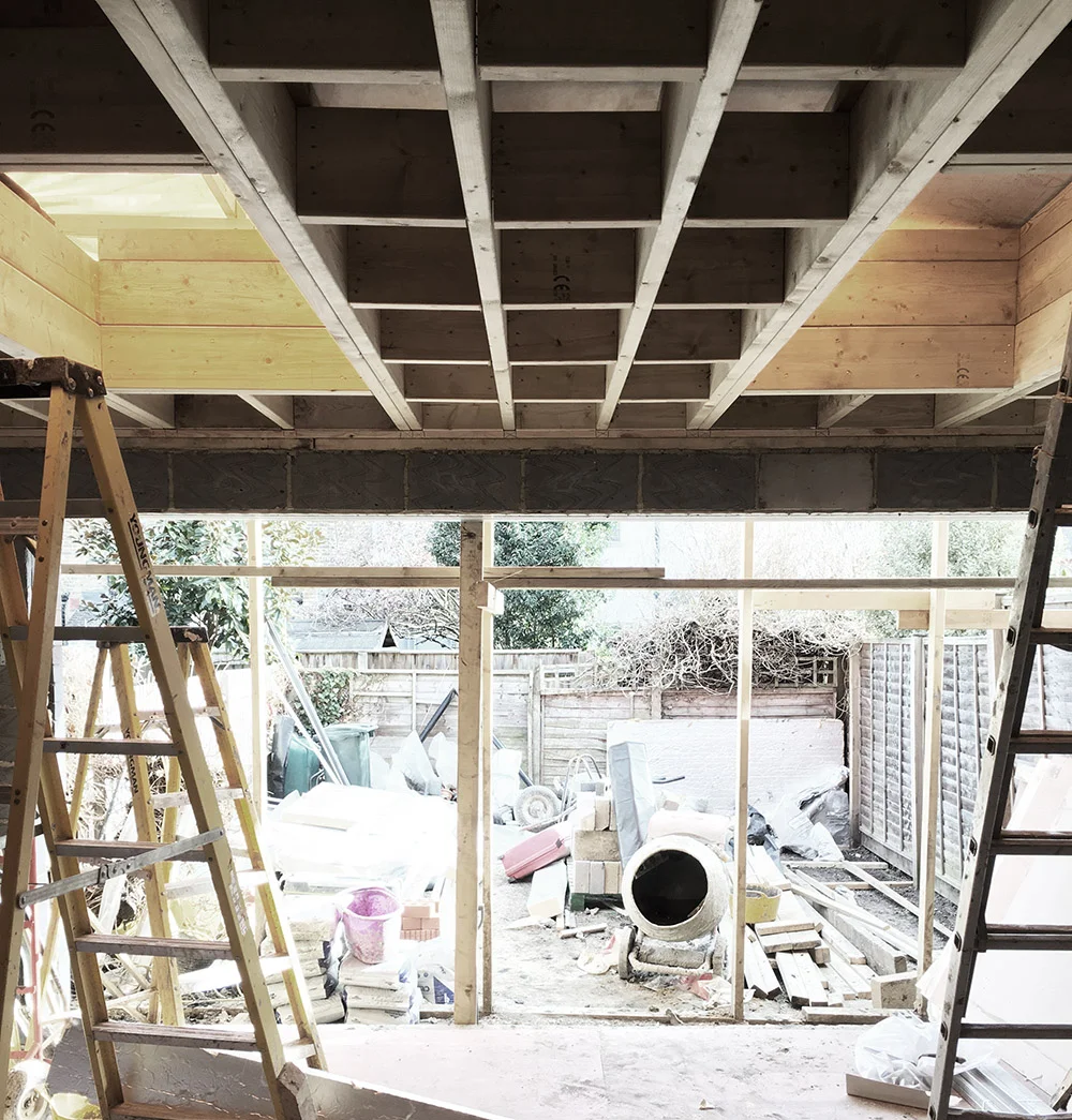 Ground Floor Extension Structure Walls And Roof Already Built