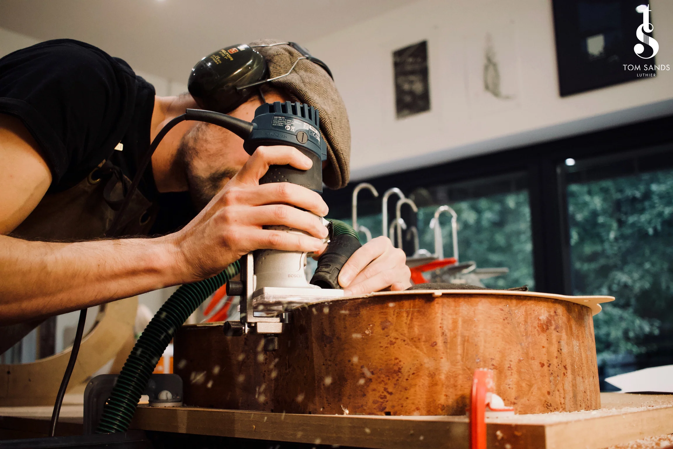 Routing the top - spruce looking like sparks…