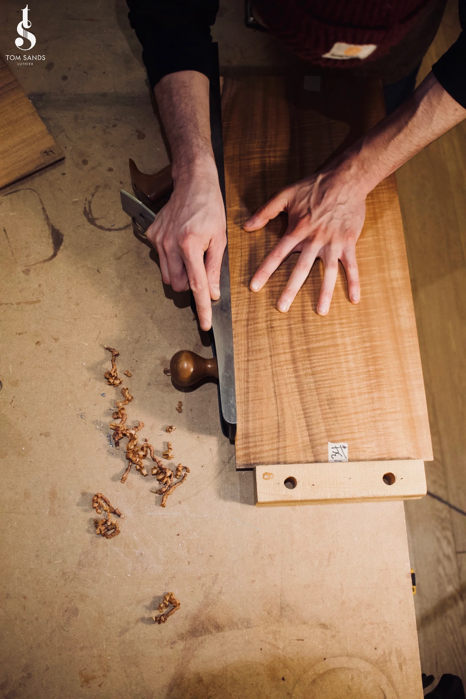 Shooting the Koa ready for jointing.