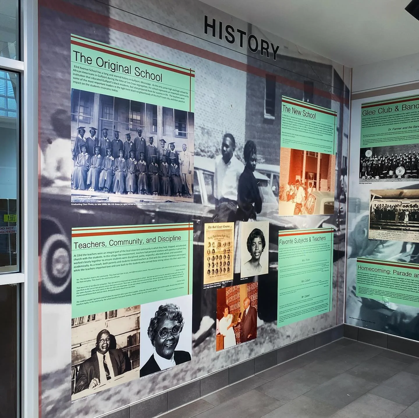 Day one of install for the 33rd High School project! The graphics look amazing. Congratulations to the alumni of 33rd High School. #historicallyblackschools #33rd #jobcorpsms @ourmammys