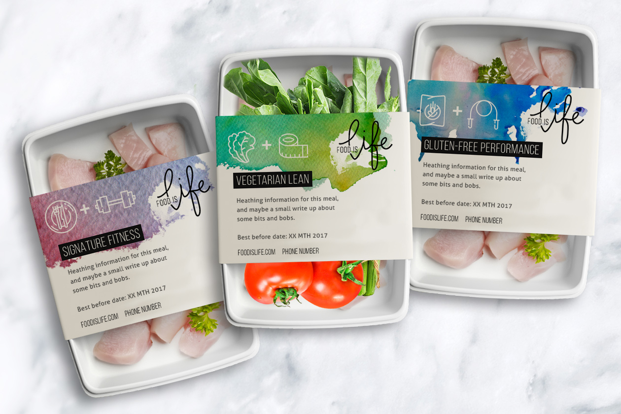 Mock up of food labels versus final design