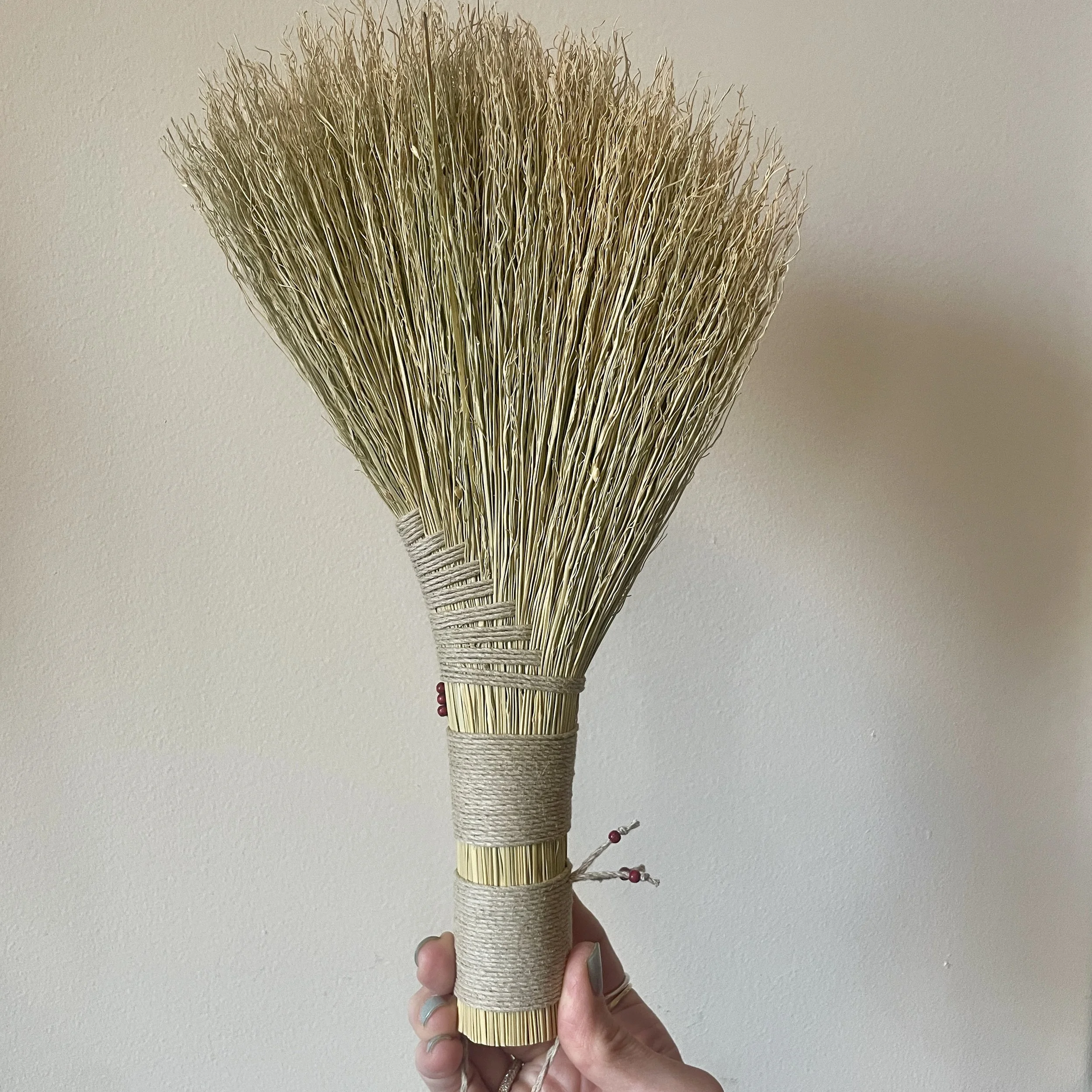 broomcorn broom, natural