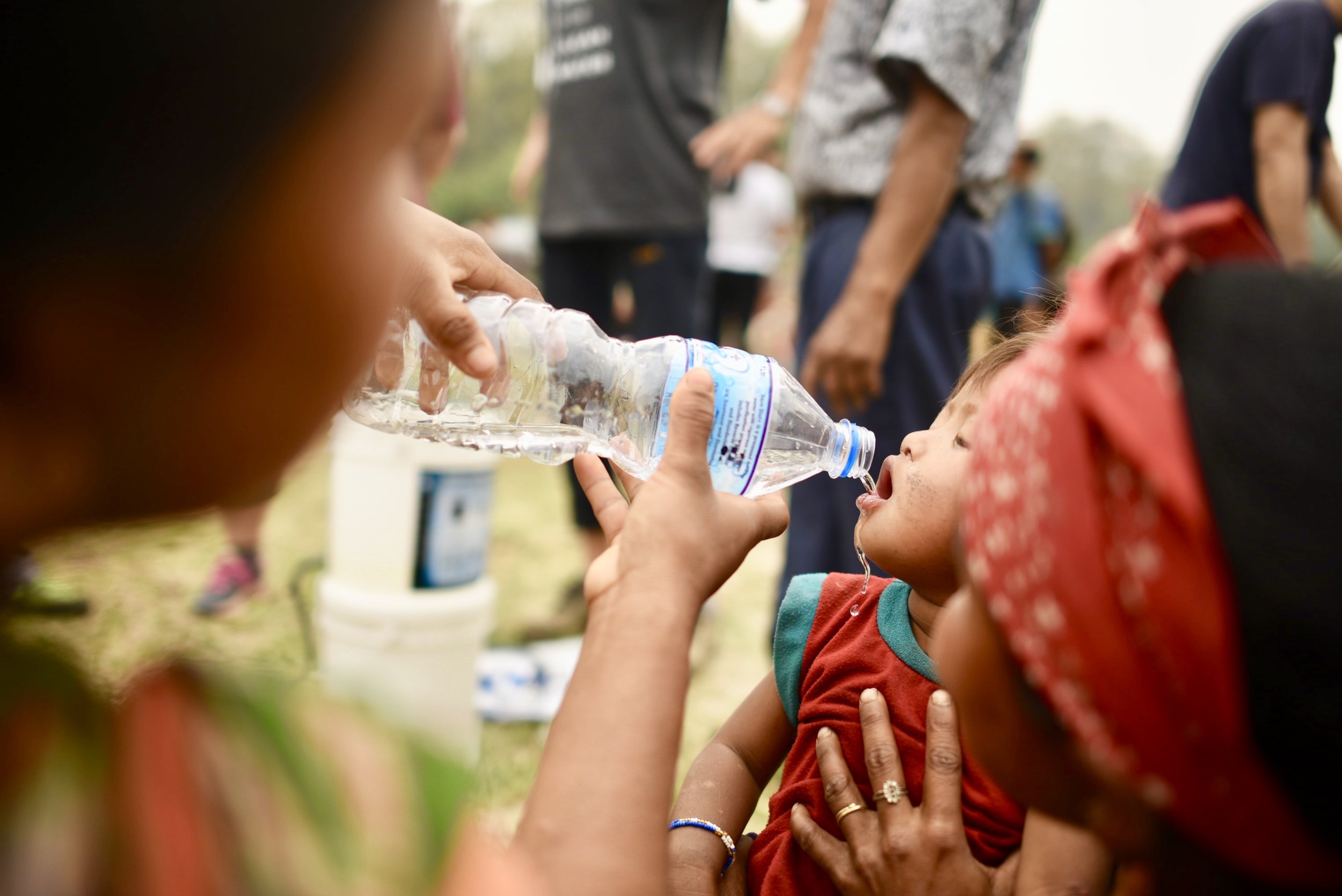 Drinking clean, Sawyer filtered water.