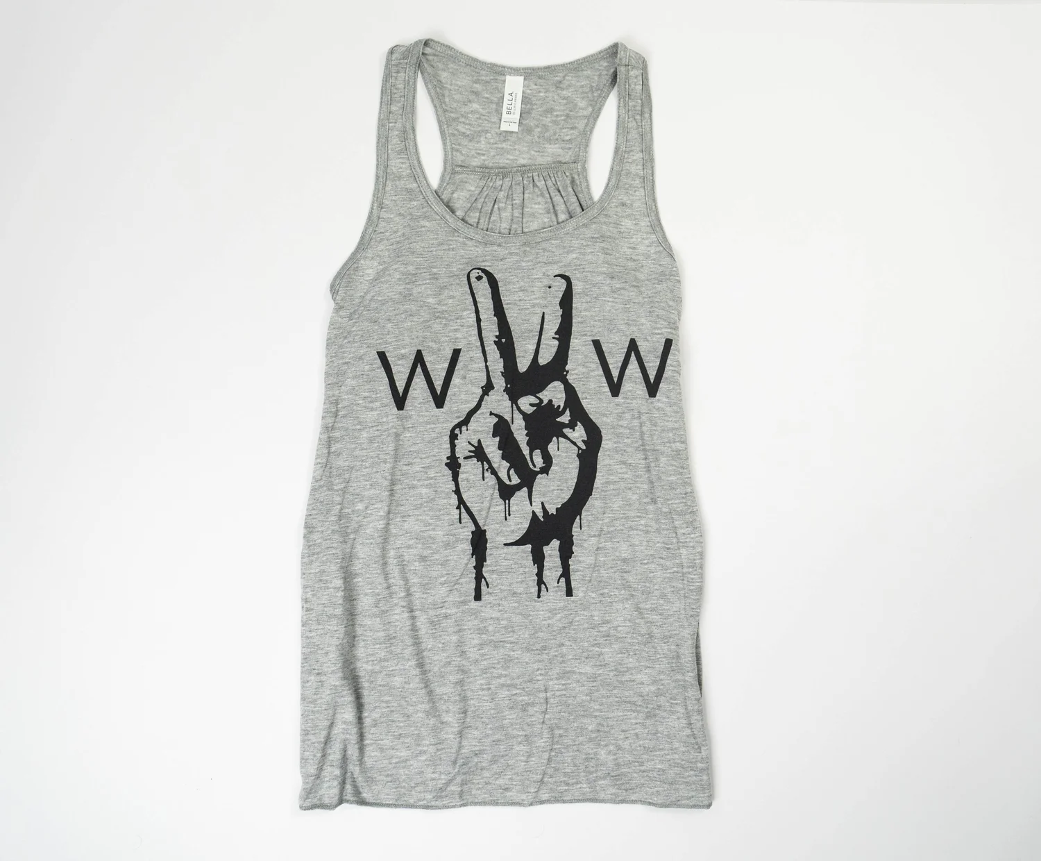 Grey Peace Sign Logo Tank — Wine To Water