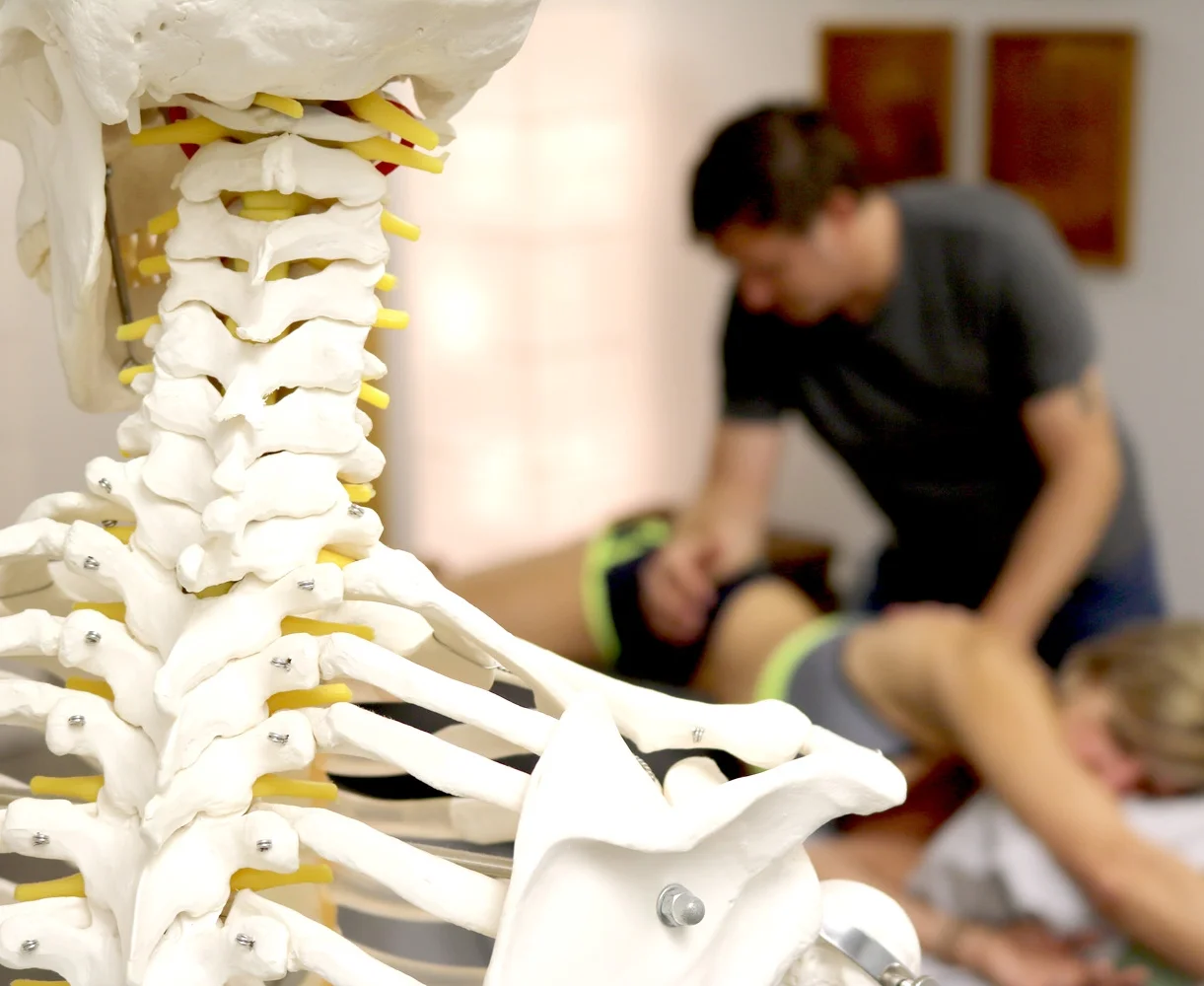 Rob Miller during a Rolfing session with a client
