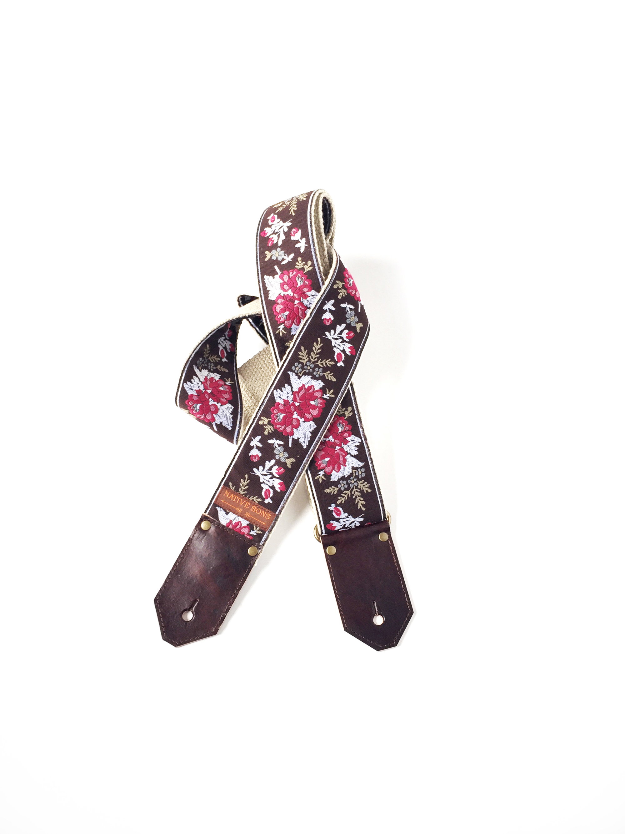 pink floral custom guitar strap