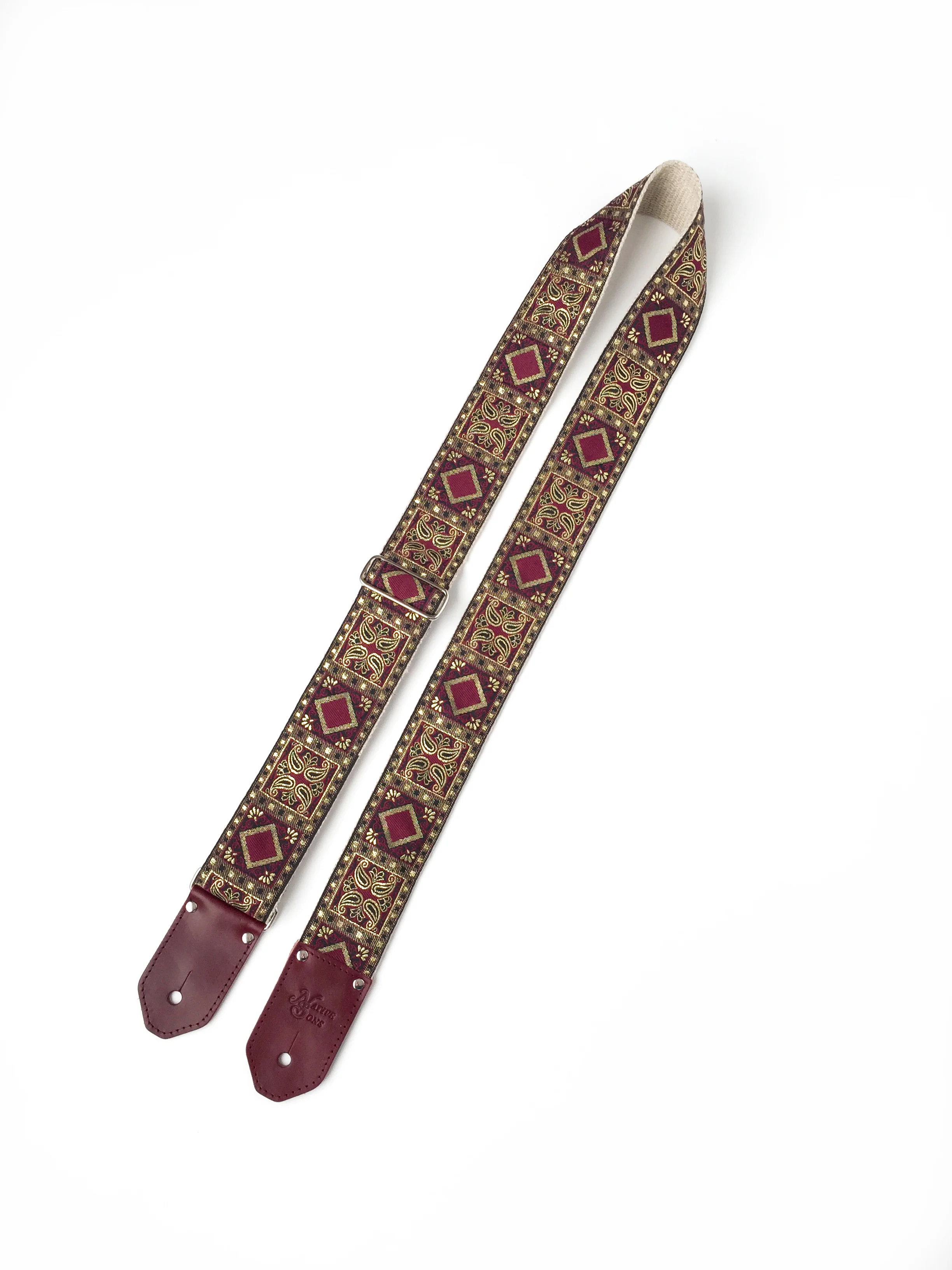 burgundy paisley guitar strap