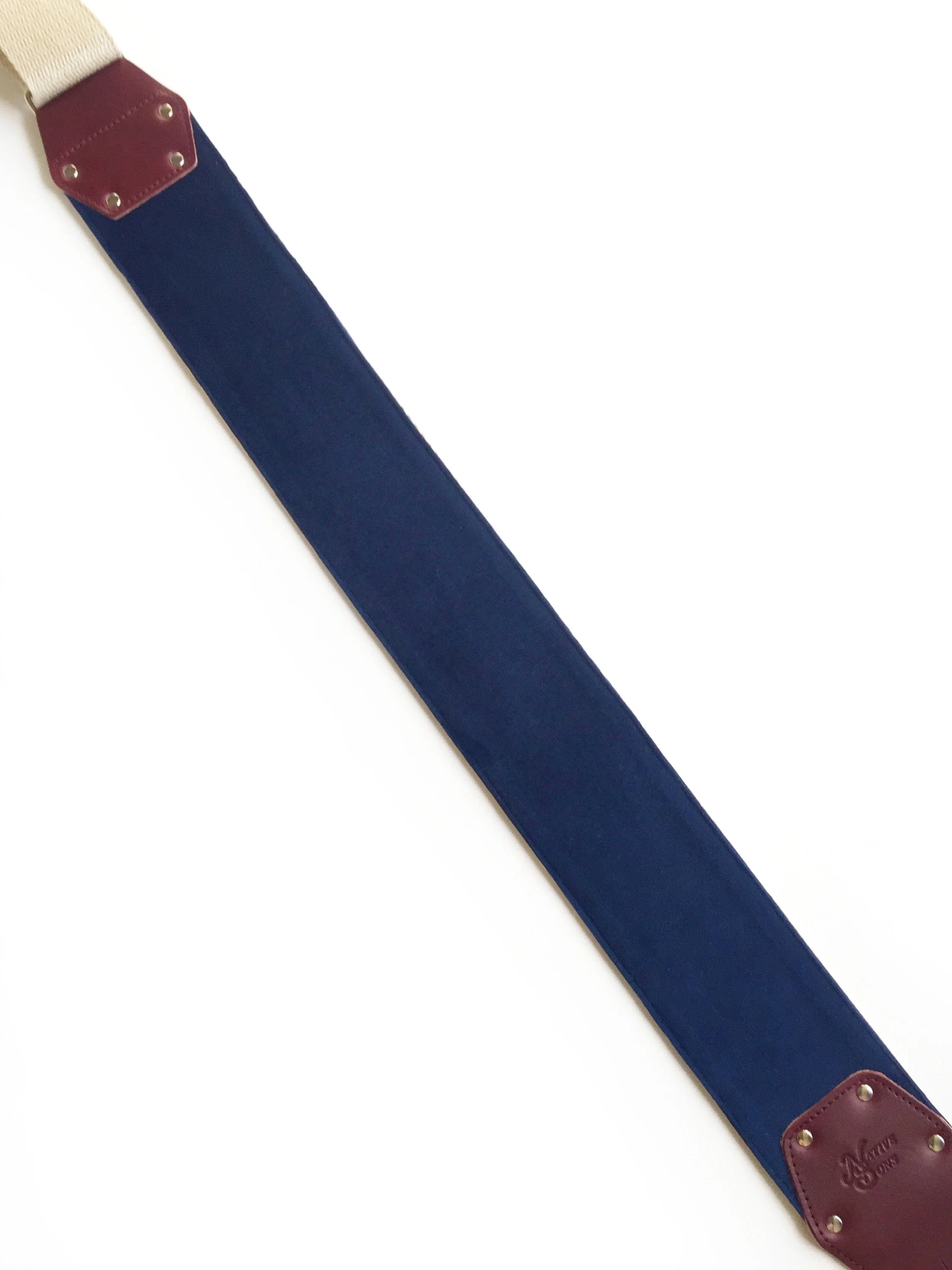 3 inch Wide Custom Guitar Strap with Blue Velvet