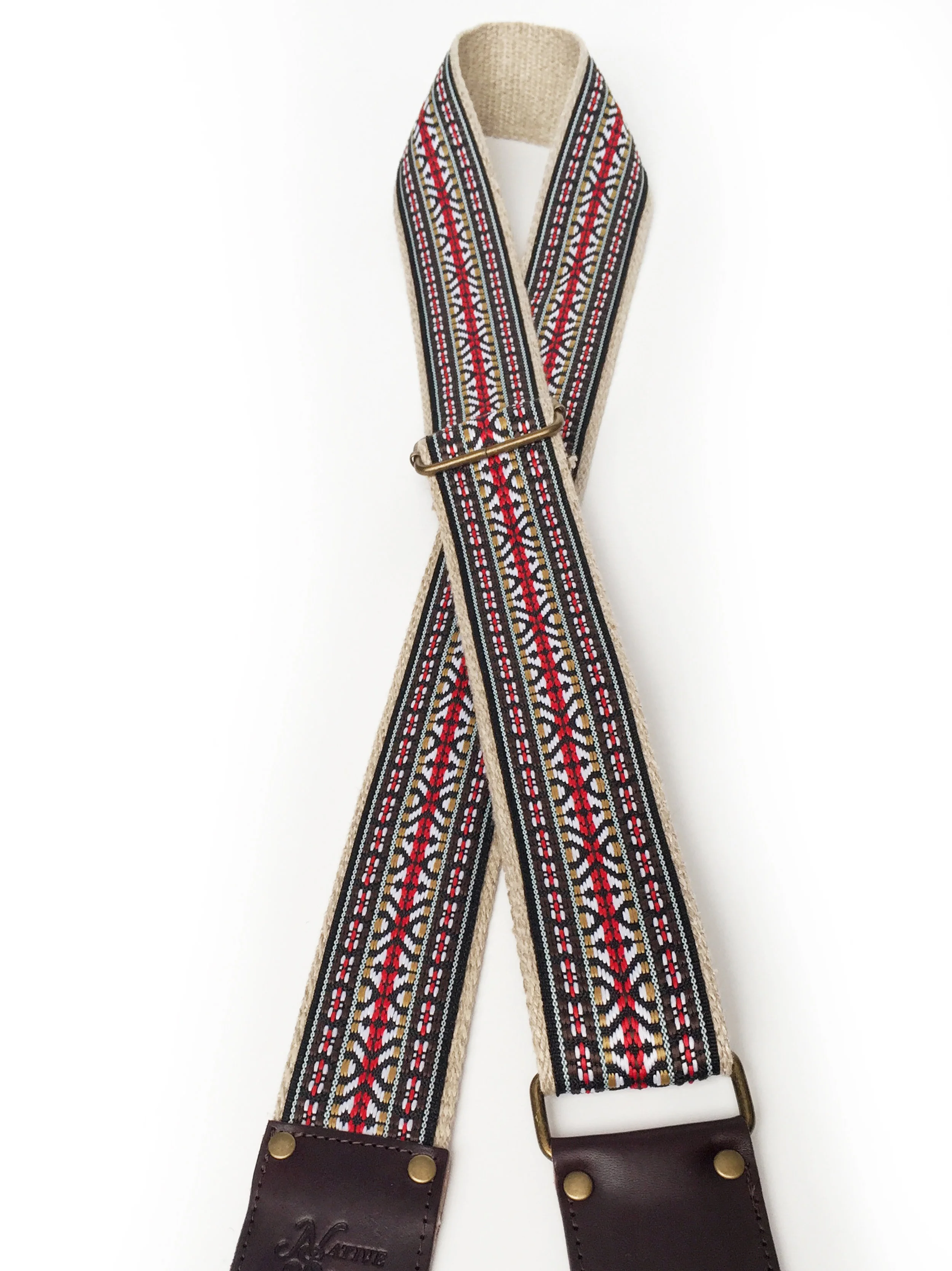 cool Black and red southwestern guitar strap