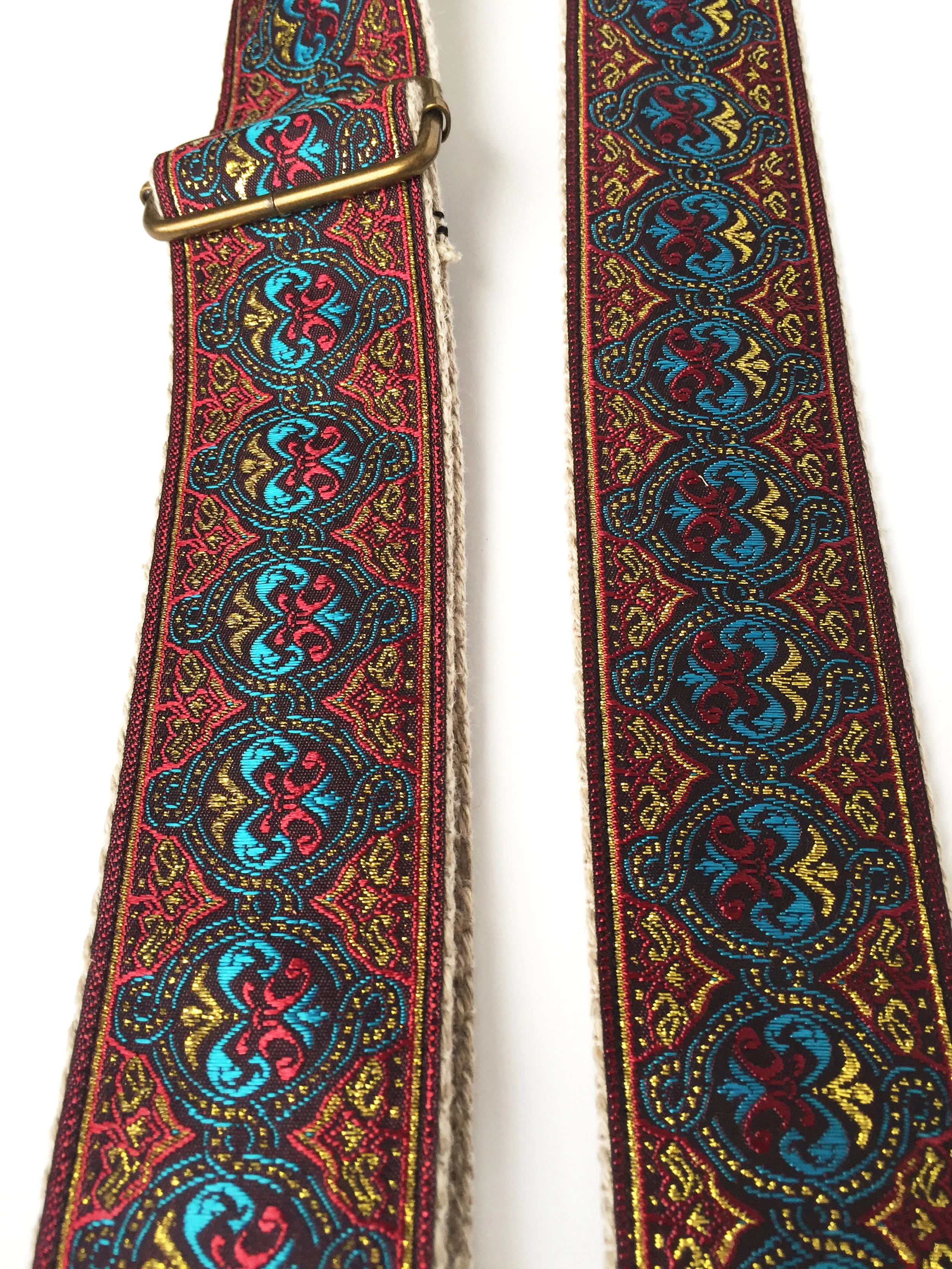 Cool Beautiful Red and Blue Guitar Strap