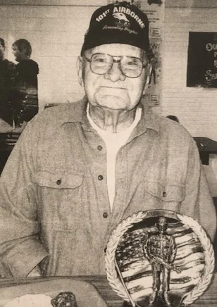 Clarence Overman on Veteran's Day in 2011, aged 89. 