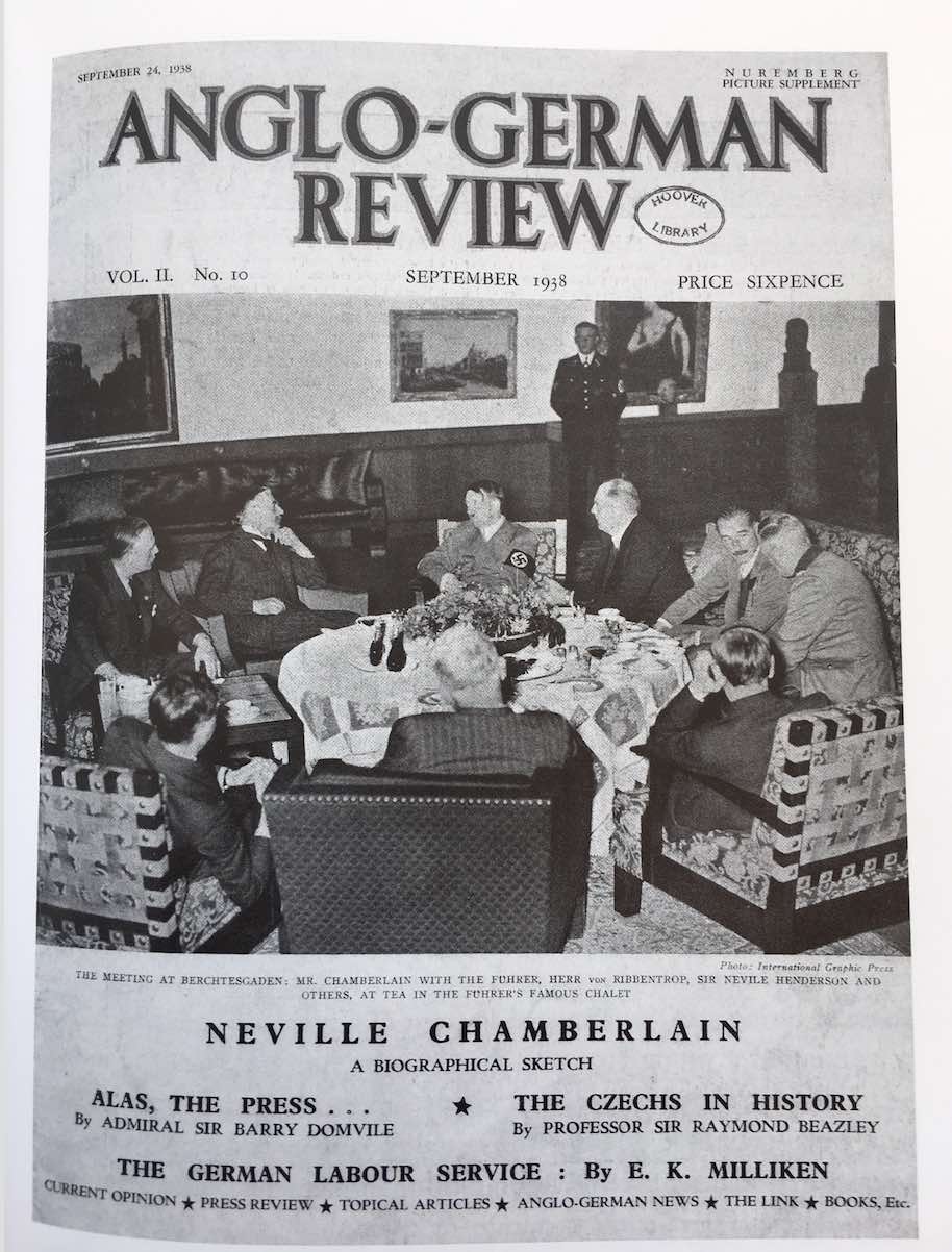 Again, the tablecloth is visible here during the famous 'Talk over the tea cups', when Neville Chamberlain visited Hitler at the Berghof in September 1938. 
