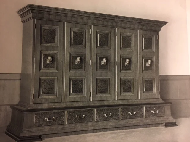 Honorary citizenship certificates, including the one above, were stored in this cupboard – measuring over 15 ft long and 10ft high. 