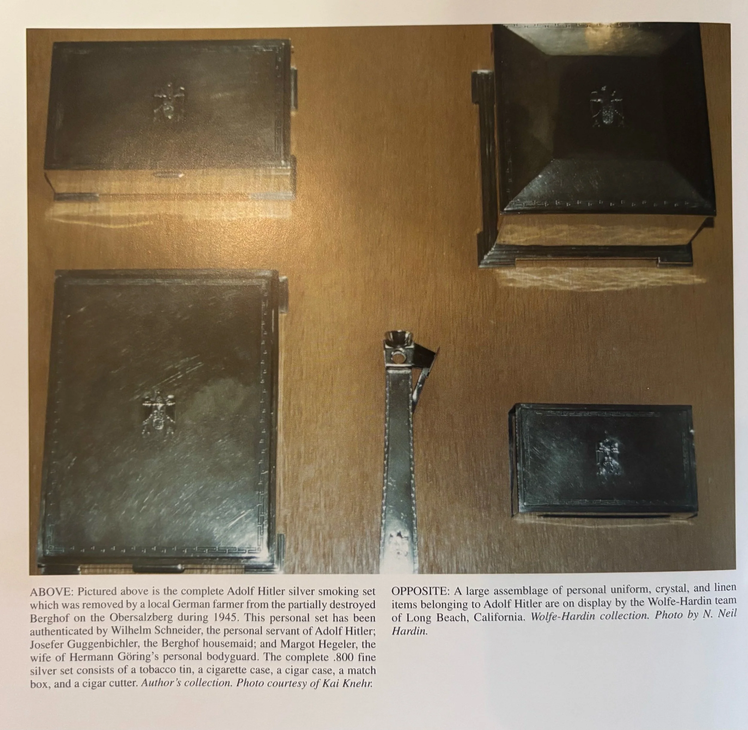 The set was also featured in Johnson’s War Booty book, together with the cigar cutter and matchbox – which are now in another collection. 