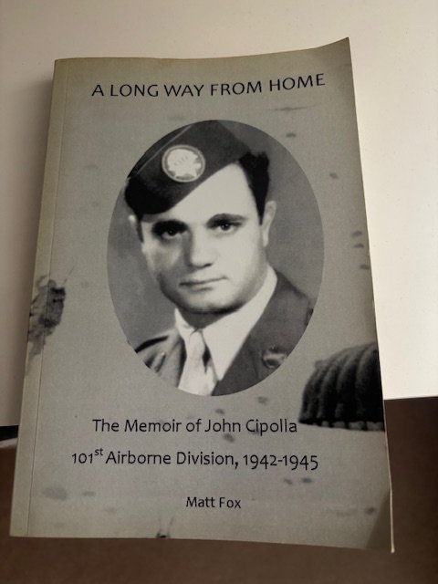John Cipolla’s wartime memoirs were published before his death in this book, written by Matt Fox. I asked Matt if he recalled seeing the flag in John’s possession: “John ended up at the Eagle's Nest at the end of the war, mostly mopping up some f
