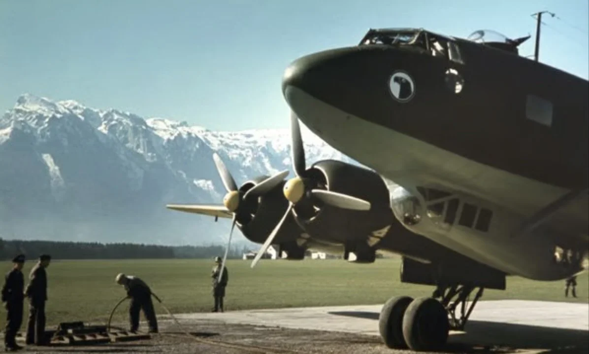  Hitler’s aeroplane, a Focke-Wulf Fw 200 Condor, at Ainring Airfield.  