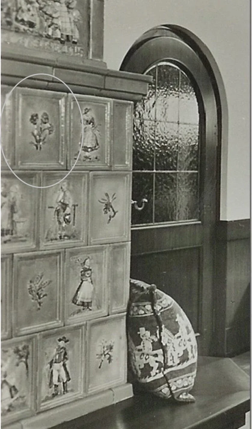  Shown here and below – the tile visible in period photos.  