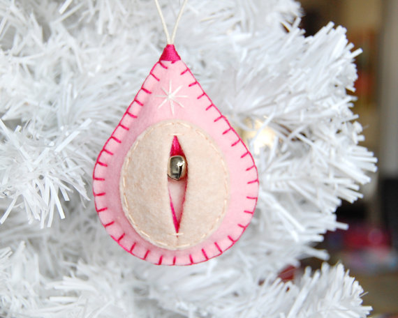 Felt Melons vulva ornaments