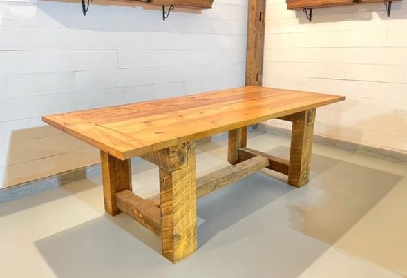 reclaimed timber frame table with natural oil matte finish - $2300