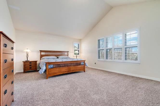 The master bedroom is weirdly long. We hope to figure out how to configure the space over time to align with our lifestyle.