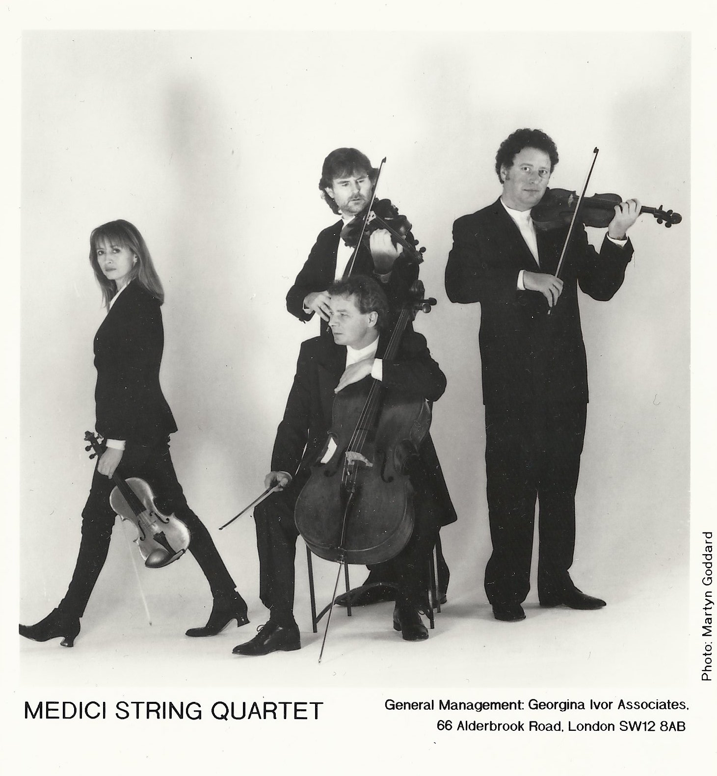 Medici Quartet publicity photo with new 2nd fiddle (Cathy Thompson)