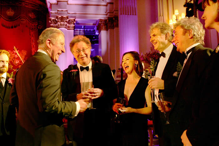 The Medici Quartet and actor Alex Jennings meet with HRH Prince Charles and The Princess of Wales.