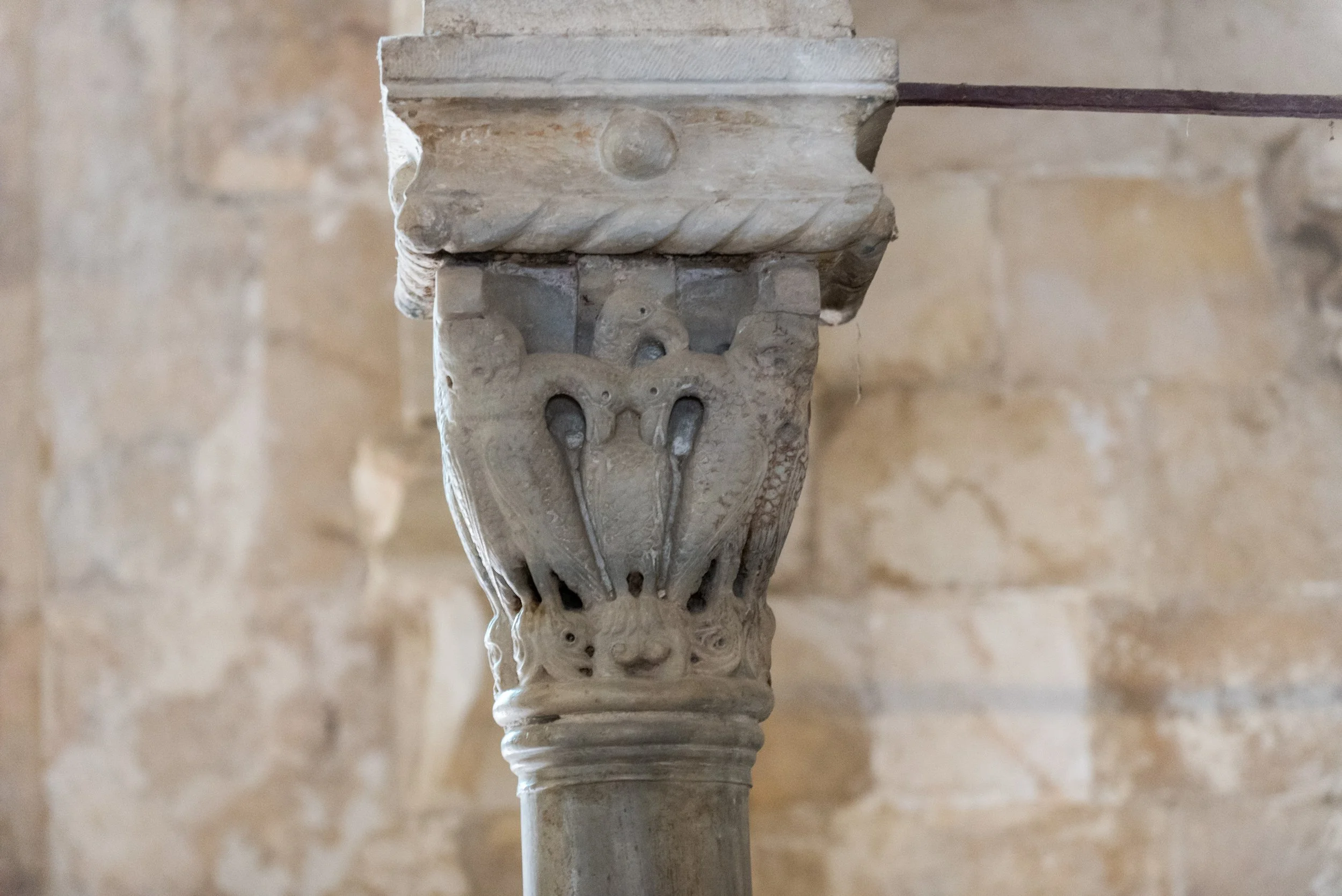 There is a pillar remaining from the crusader Church, which shows two infant pelicans (the symbols of Christ...or Christians) feeding from their mothers flesh.