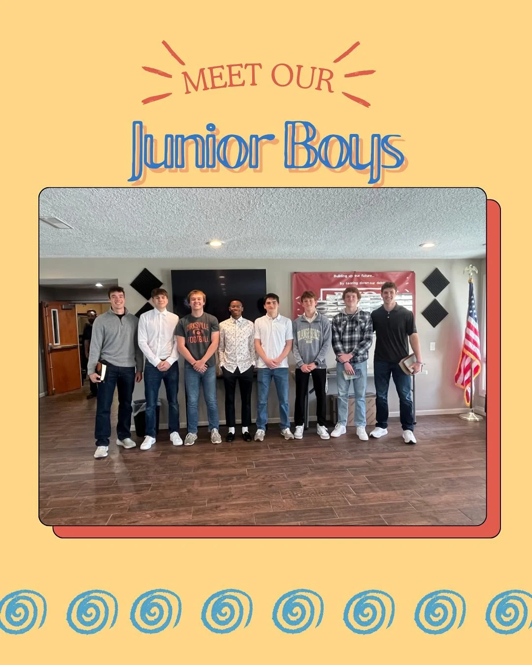 📣SMALL GROUP SHOUTOUT📣

Meet our Junior boys, led by Truett Haer and Michael Chrisman! Here&rsquo;s what their leaders had to say about their character and what they&rsquo;re tackling this semester⬇️⬇️⬇️⬇️

About our group😎: Knowing these guys sin