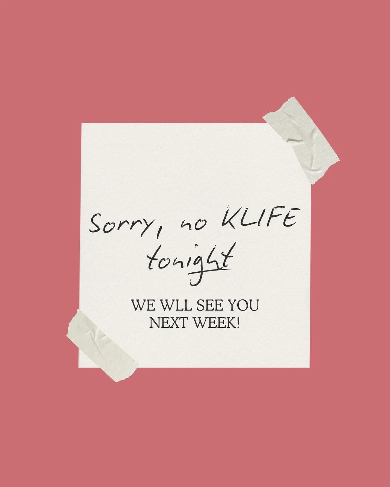 We&rsquo;re sad, you&rsquo;re sad. Unfortunately no KLIFE today due to our leaders being on fall break! See you next week🫶🏼