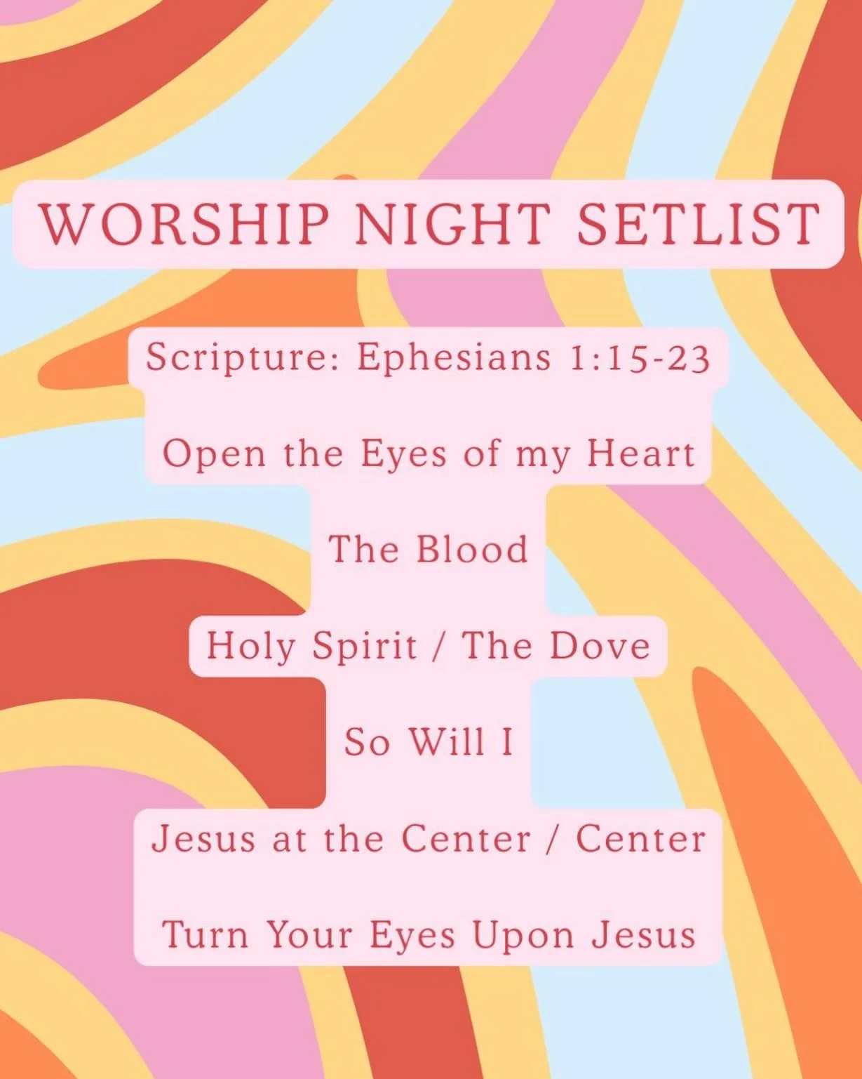 Missed worship? No big deal! Don&rsquo;t know the songs that we sang? We&rsquo;ve got you😎 Here is the full setlist from Monday night&rsquo;s worship! We hope to catch you next month!!!😊😊😊

‼️TYJ FOR THIS BEAUTIFUL WEATHER‼️