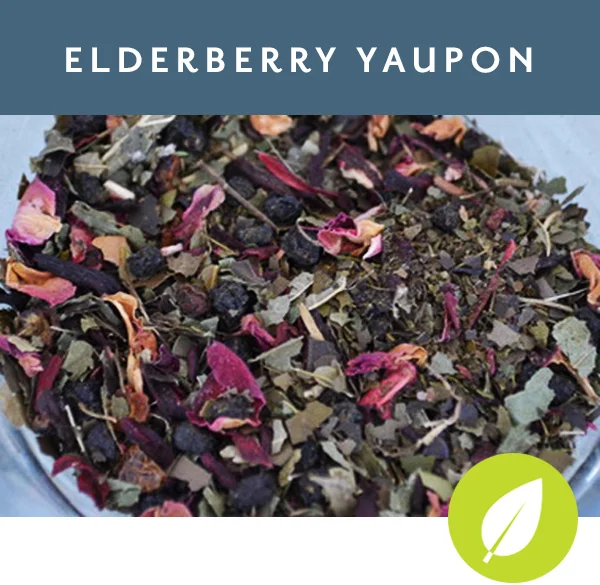 ELDERBERRY YAUPON Yaupon with blackberry leaf, elderberry, hibiscus, roselle and rose hips & petals
