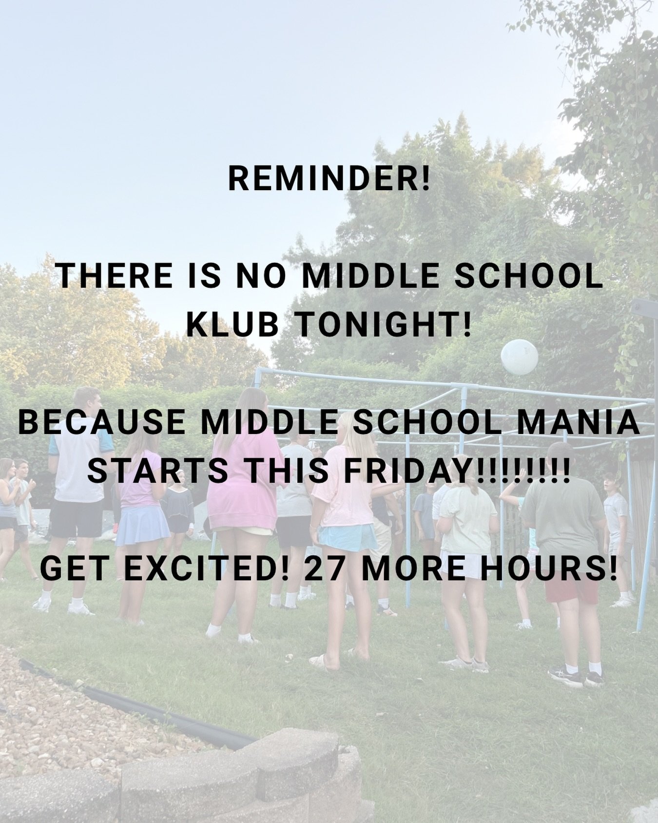 Middle schoolers, we will see you soooo soon!!🎉