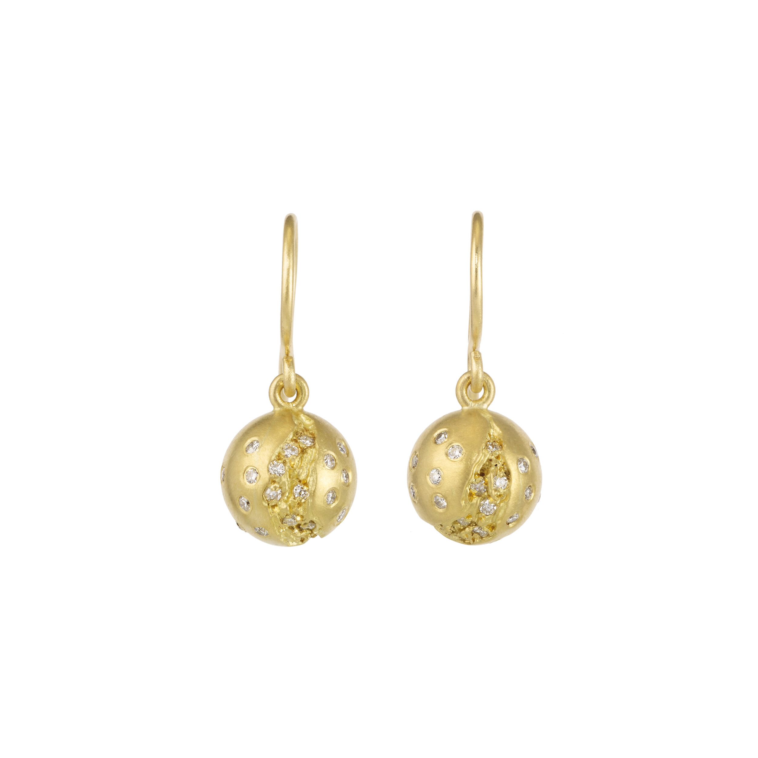 Stardust White Diamond Sphere Studs On French Wires | £2,000.00