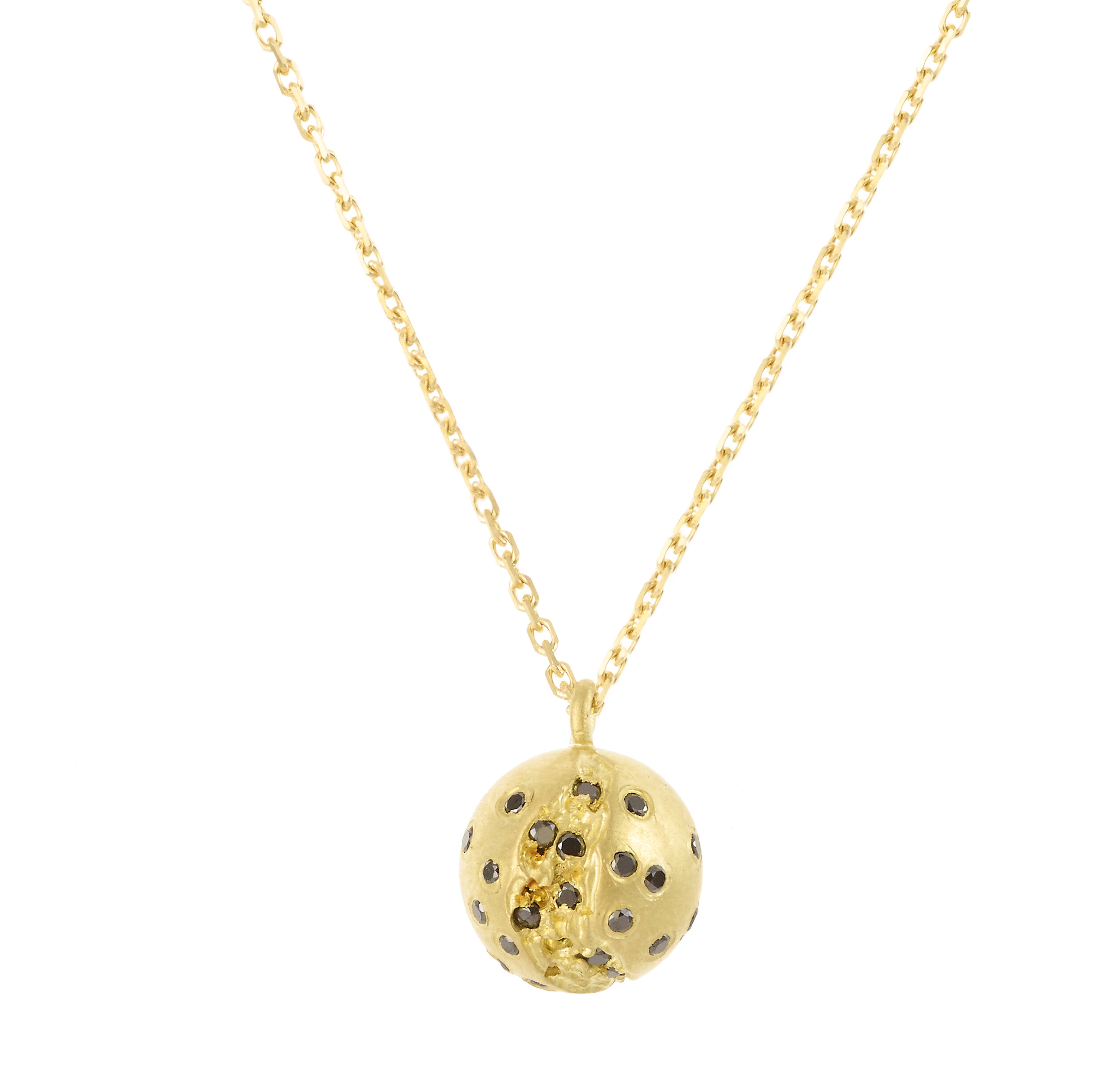 Stardust Black Diamond Sphere Necklace. | £1,200.00