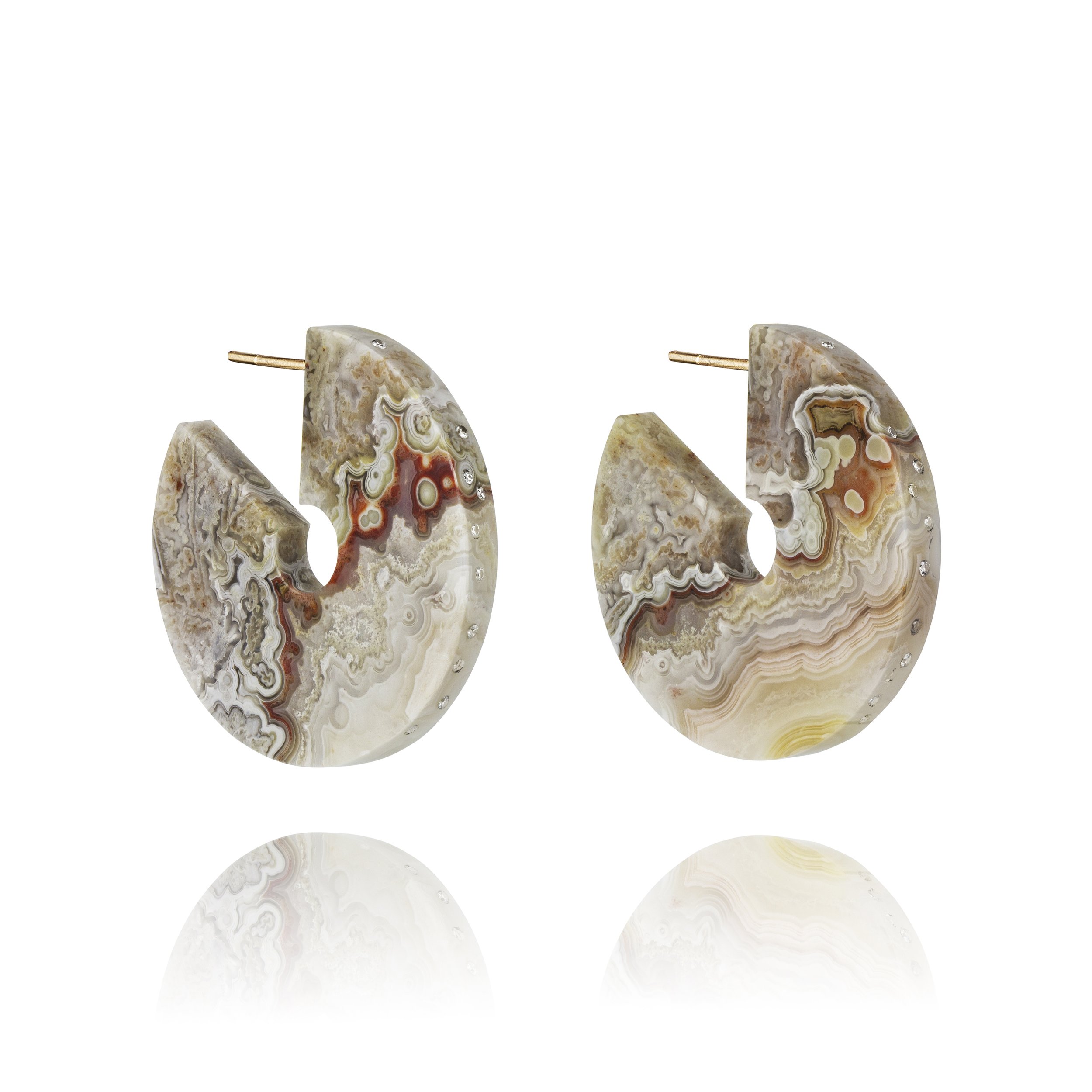 Celestial Crazy Lace Agate Hoops | £925.00