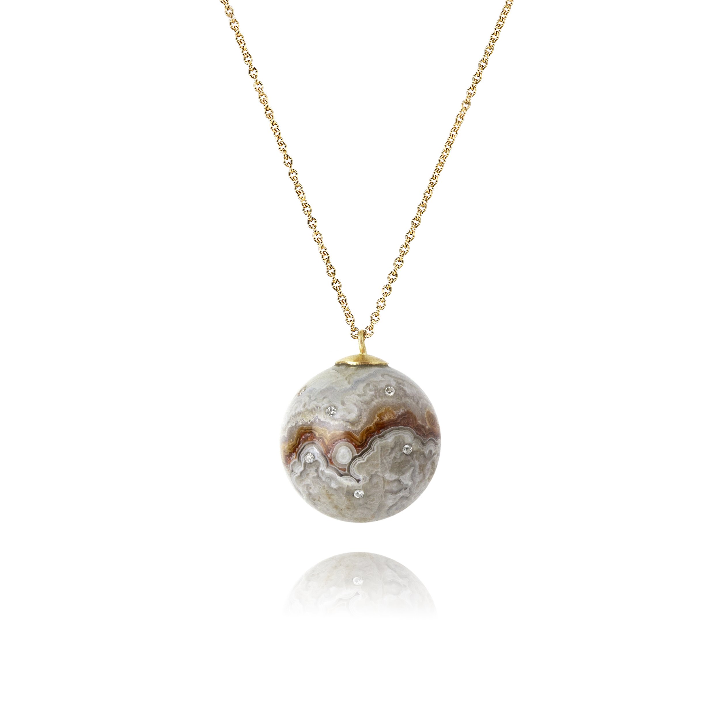 Crazy Lace Agate Sphere Necklace | £815.00